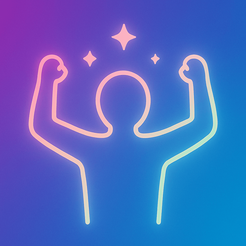 triumphant neon human